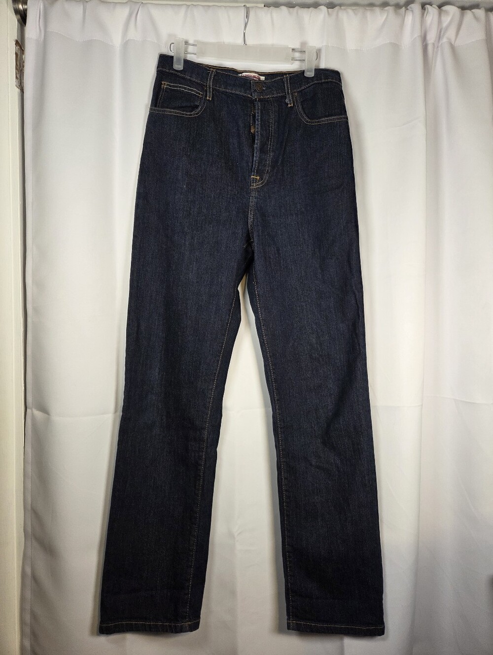 Mango X Leandra Medine High Rise Button Fly Denim Blue Jeans Women's 8  EU40
